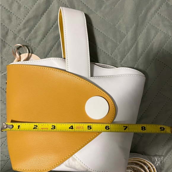 NWT yellow and white leather mini handbag . - Picture 2 of 6